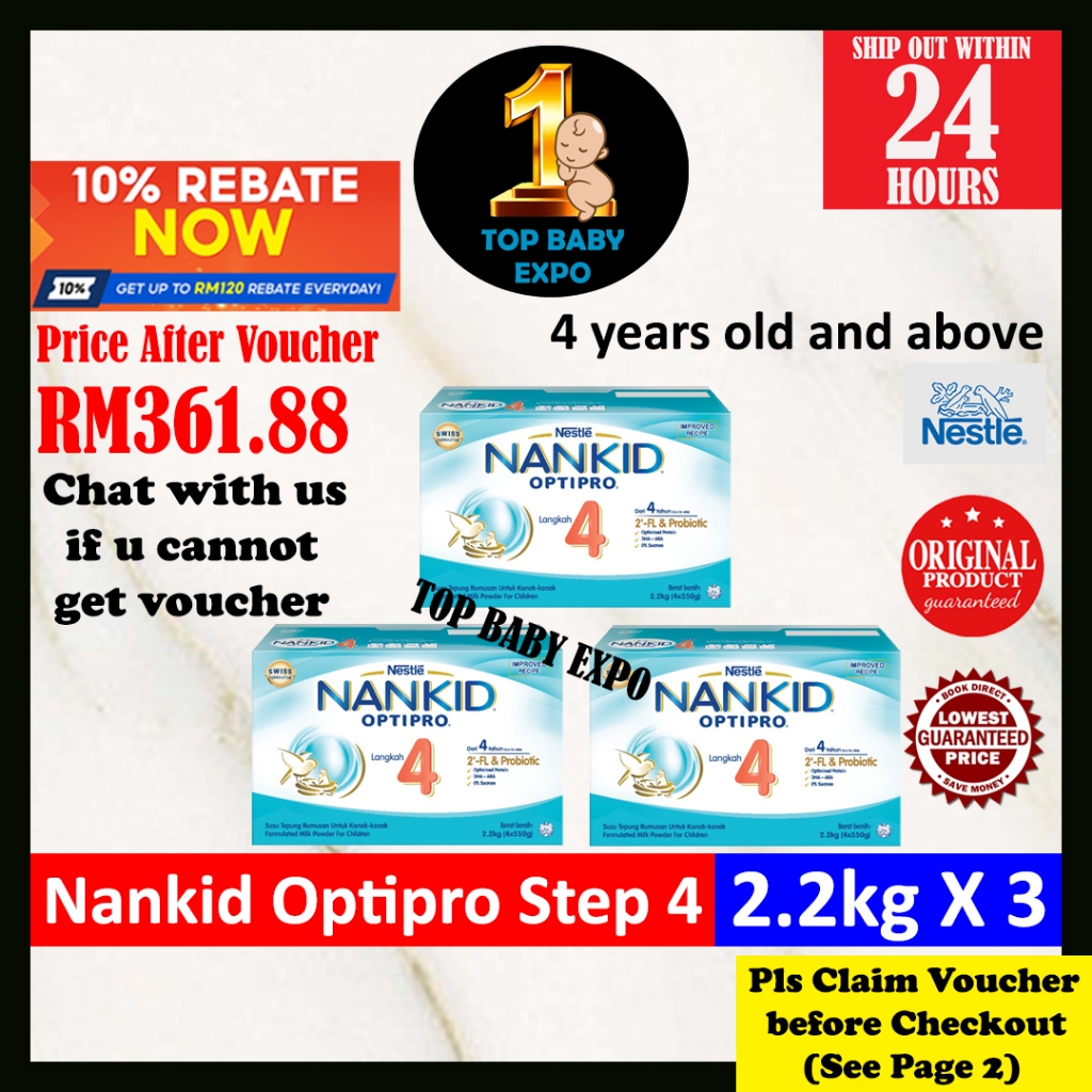 Nestle NANKID OPTIPRO Step 4 (2.2kg X 3) Exp: 05/2025 (Online Exclusive) Nan