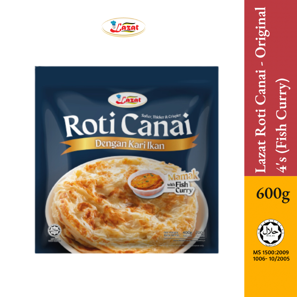 Lazat Roti Canai 4's with Fish Curry