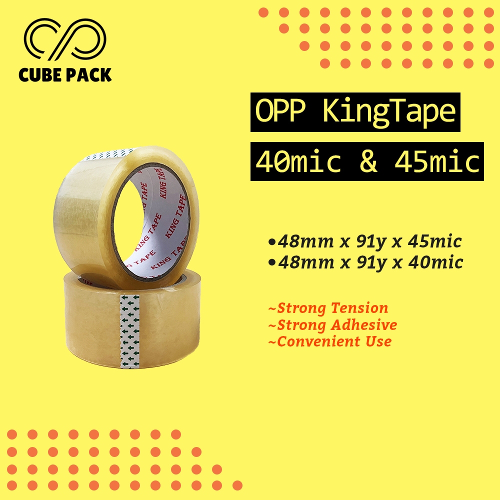 48mm 90yard King Brand High Quality Clear Opp Tape School Use Packaging Use Wrapping Save Cost Good Quality [OPP01E]