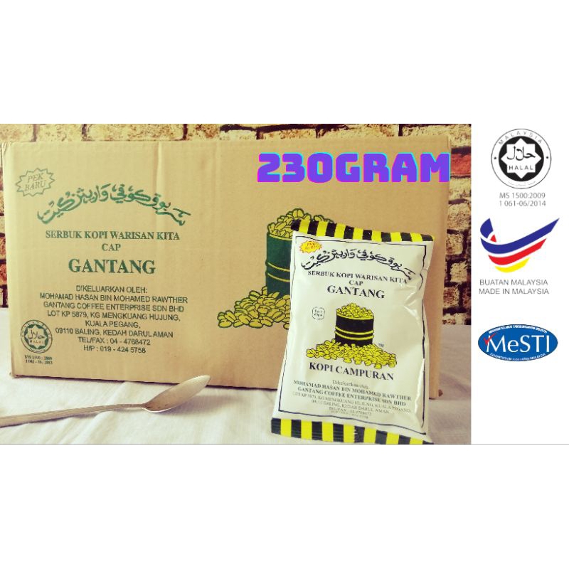 Serbuk Kopi Cap Gantang 230g | Kopi Melayu | Kopi Gantang | Kopi Kampung Malaysia