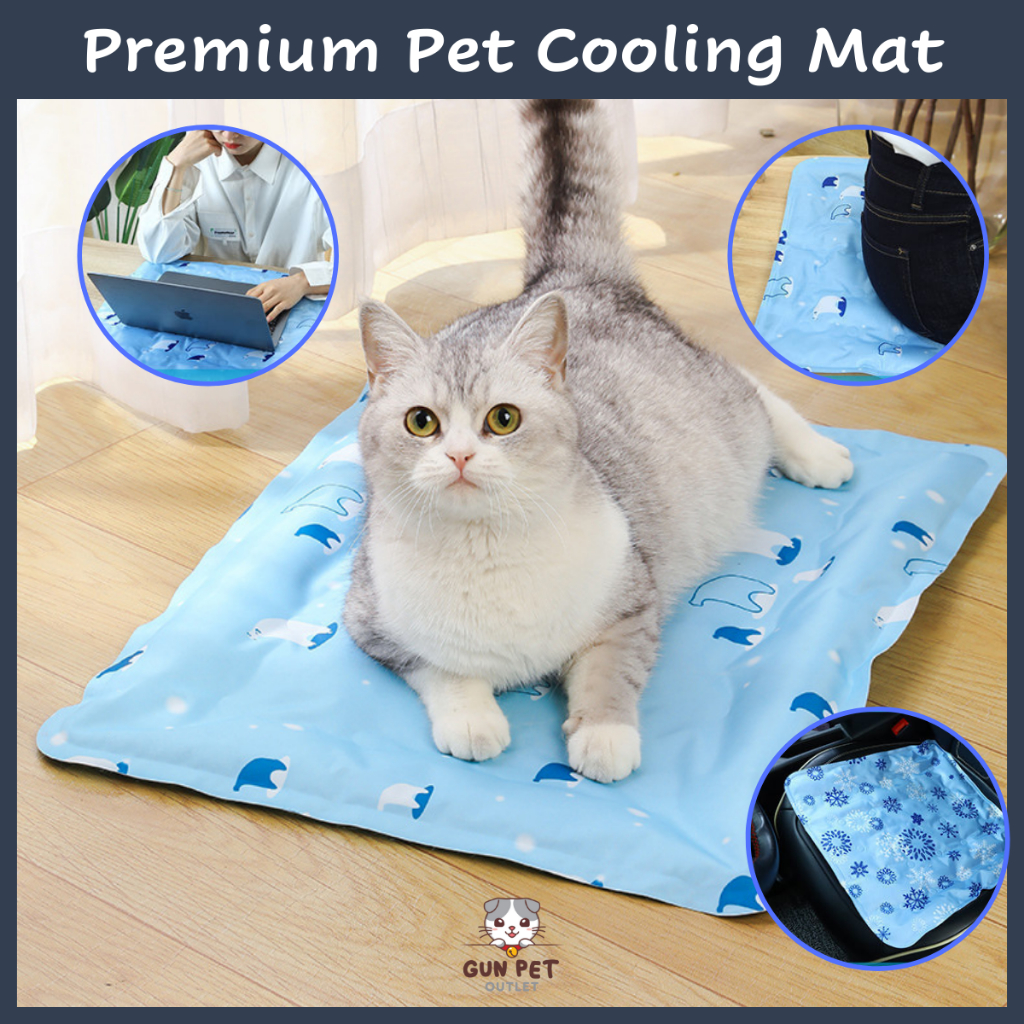 GUN PET Cooling Mat Pad Dog Cat Pads Pet Bed Summer Bed Blanket Sofa Ice Silk Carpet Tikar Tilam Kucing 宠物冰丝垫