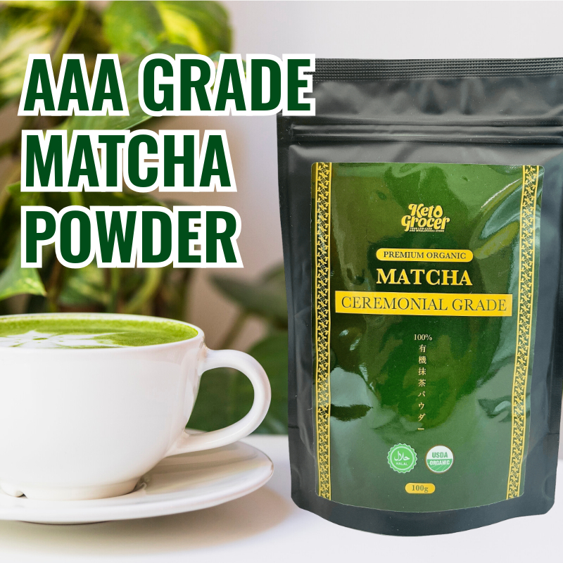 Keto Friendly Organic Matcha Green Tea Powder - Baking Cake Cookies Muffin Cupcakes & Drink Mix 100g 抹茶粉制作饮料糕点