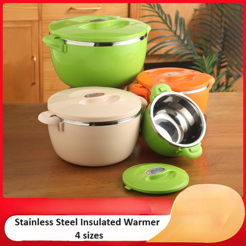 [DapurSavers] Food Stainless Steel Bowl Thermos Warmer W Lock Roti Canai Simpan Panas