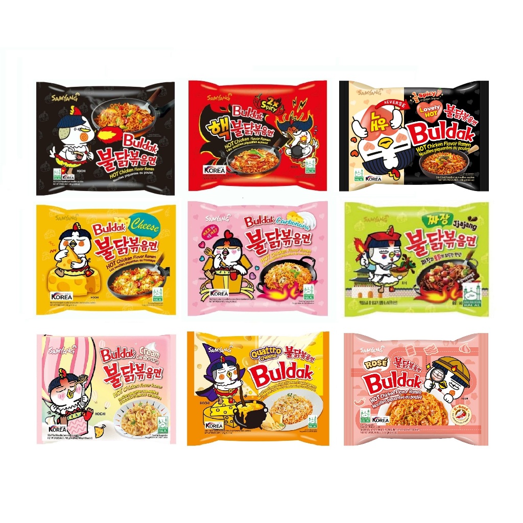 Samyang Hot Chicken Buldak Ramen 130g-140g Pack [Halal] Korean Ramen