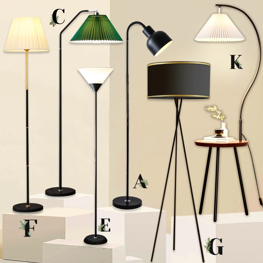 Modern Nordic Style LED Floor Lamp Light Lampu Lantai Stand Shade For Living Room Bedroom