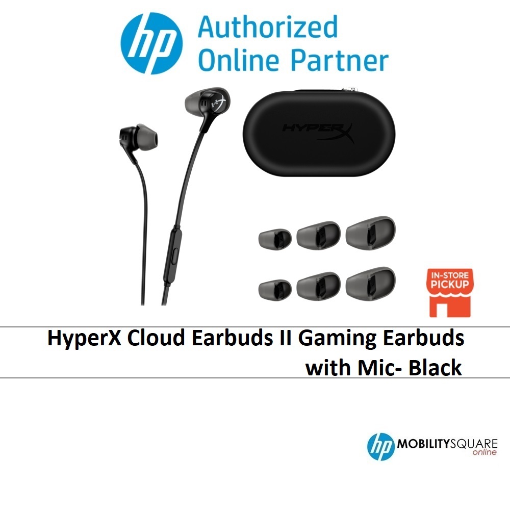 HyperX Cloud Earbuds II Gaming Earbuds with Mic ( Black / Red )-705L8AA / 70N24AA (2 Yrs Hyperx Warranty)
