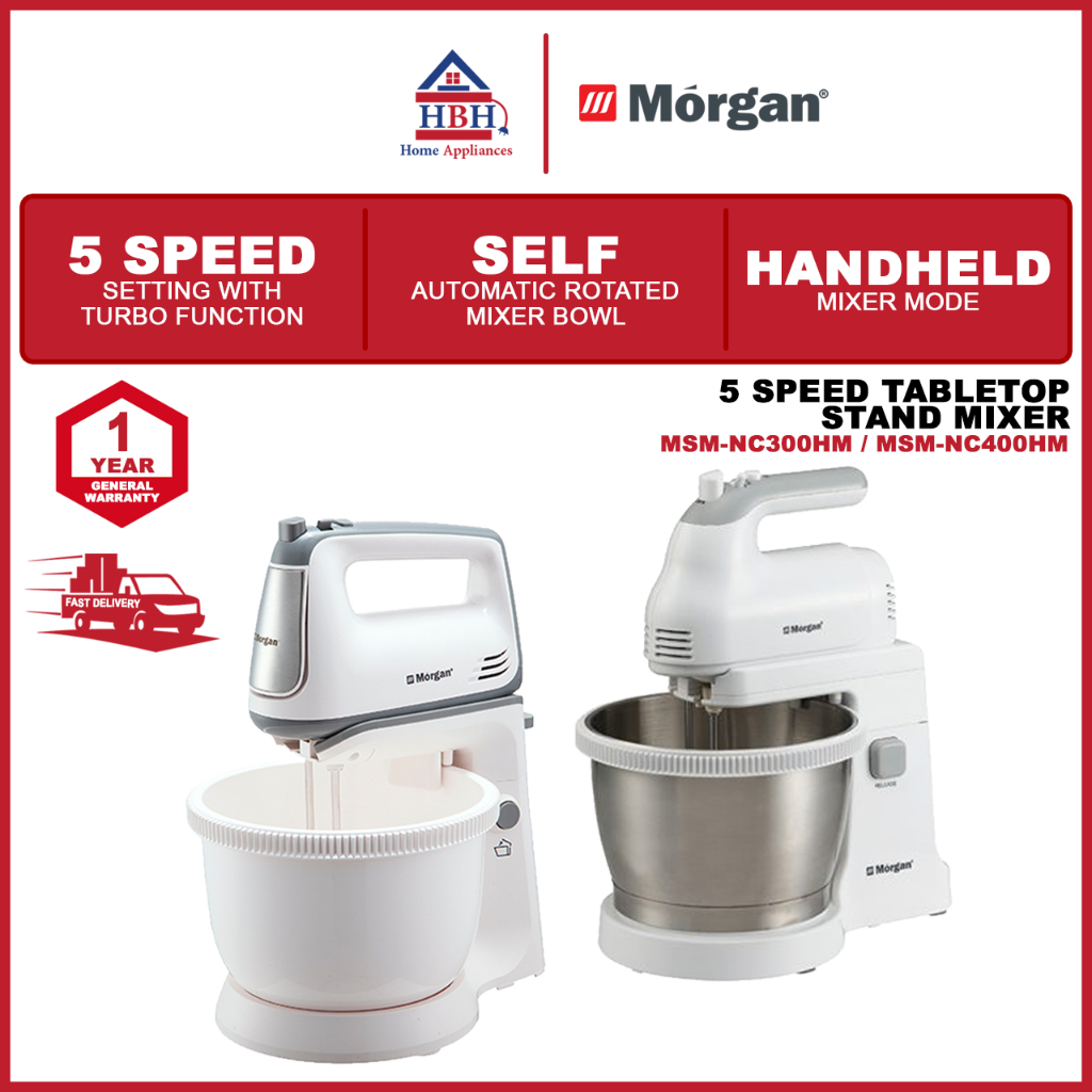 Morgan MSM-NC300HM MSM-NC400HM 3.4L 3.5L 5 Speed Turbo Dual Function Stand Mixer NC300 NC400 NC300HM NC400HM 300 400