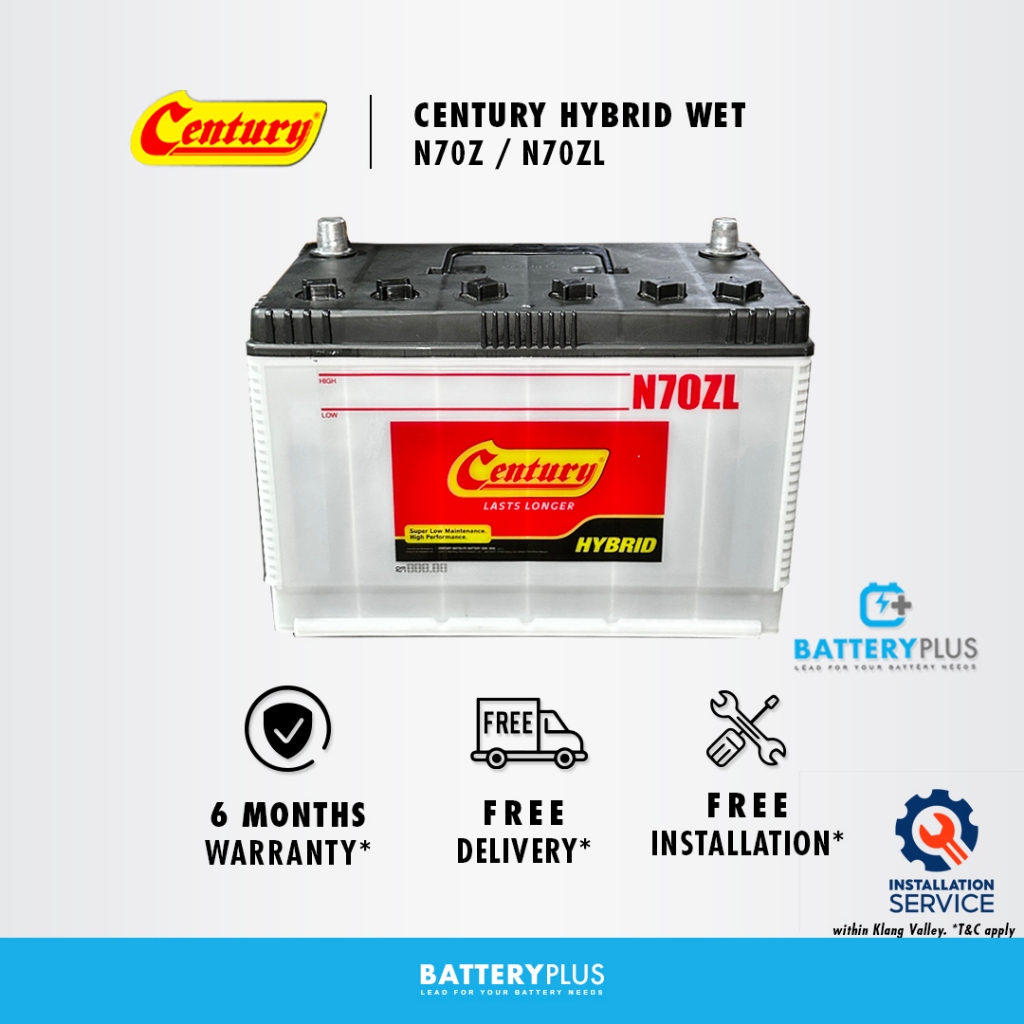 [ Installation Provided ] N70Z | N70ZL Century Hybrid (Wet) Car Battery Bateri Kereta For Triton | Pajero Bateri Kereta