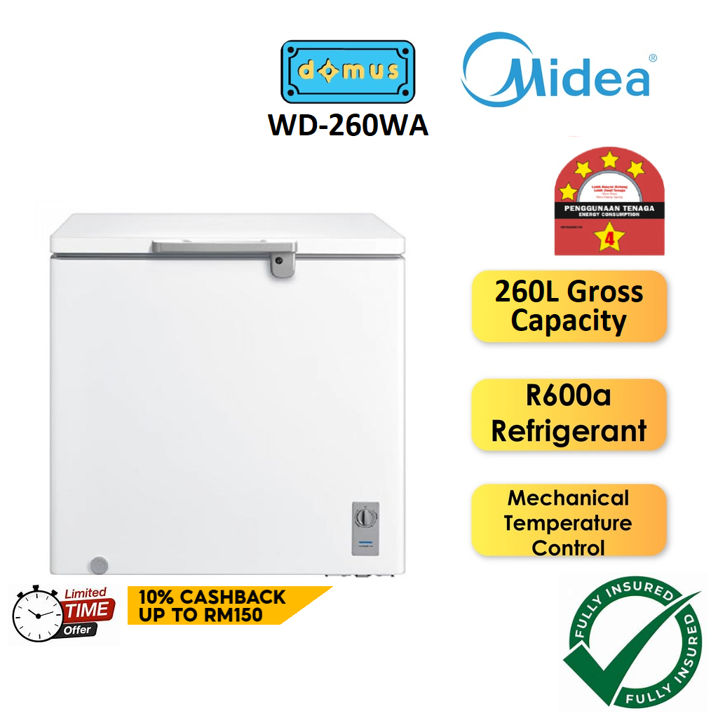 4 STAR Midea Chest Freezer 260L Peti Freezer Murah Deep Freezer Peti Sejuk Beku Media Frezer Besar 冷藏箱 WD-260WA