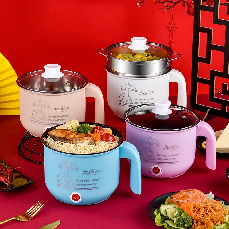 (NON STICK) Electric Pot /Mini Rice Cooker with steamer Free Malaysia 3 pin cable