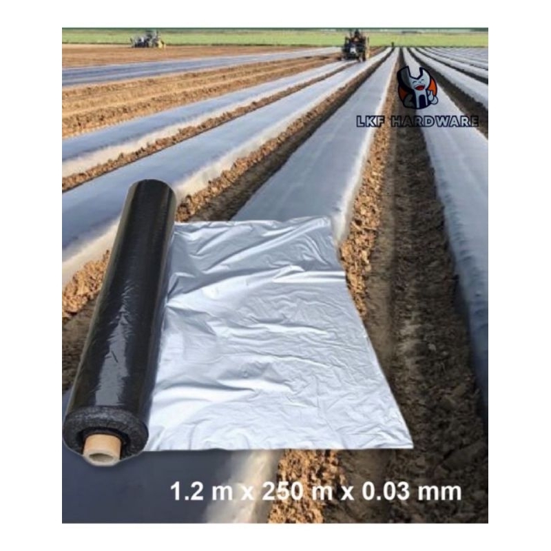 【1 Meter】Plastik SILVERSHINE UV Penutup Batas Tanah Tanaman Konvensional & Fertigasi Penutup Tanah | Mulching Flim