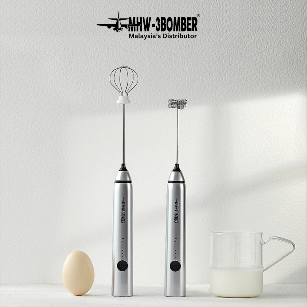 MHW-3BOMBER Electric Frother, Silver / Black