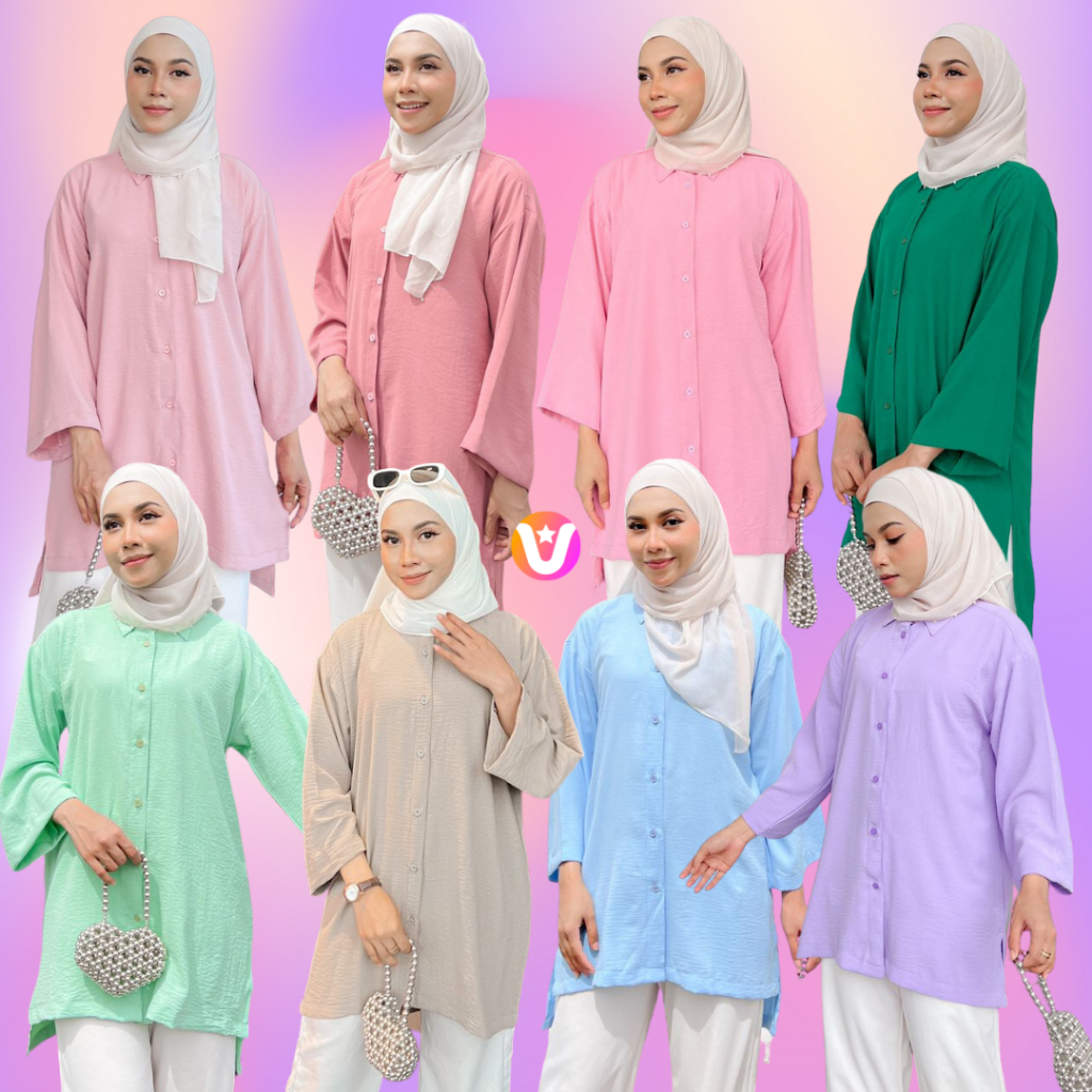 PROMO RM39 IRONLESS BLOUSE KEMEJA STELLA - VOSHKY MALAYSIA