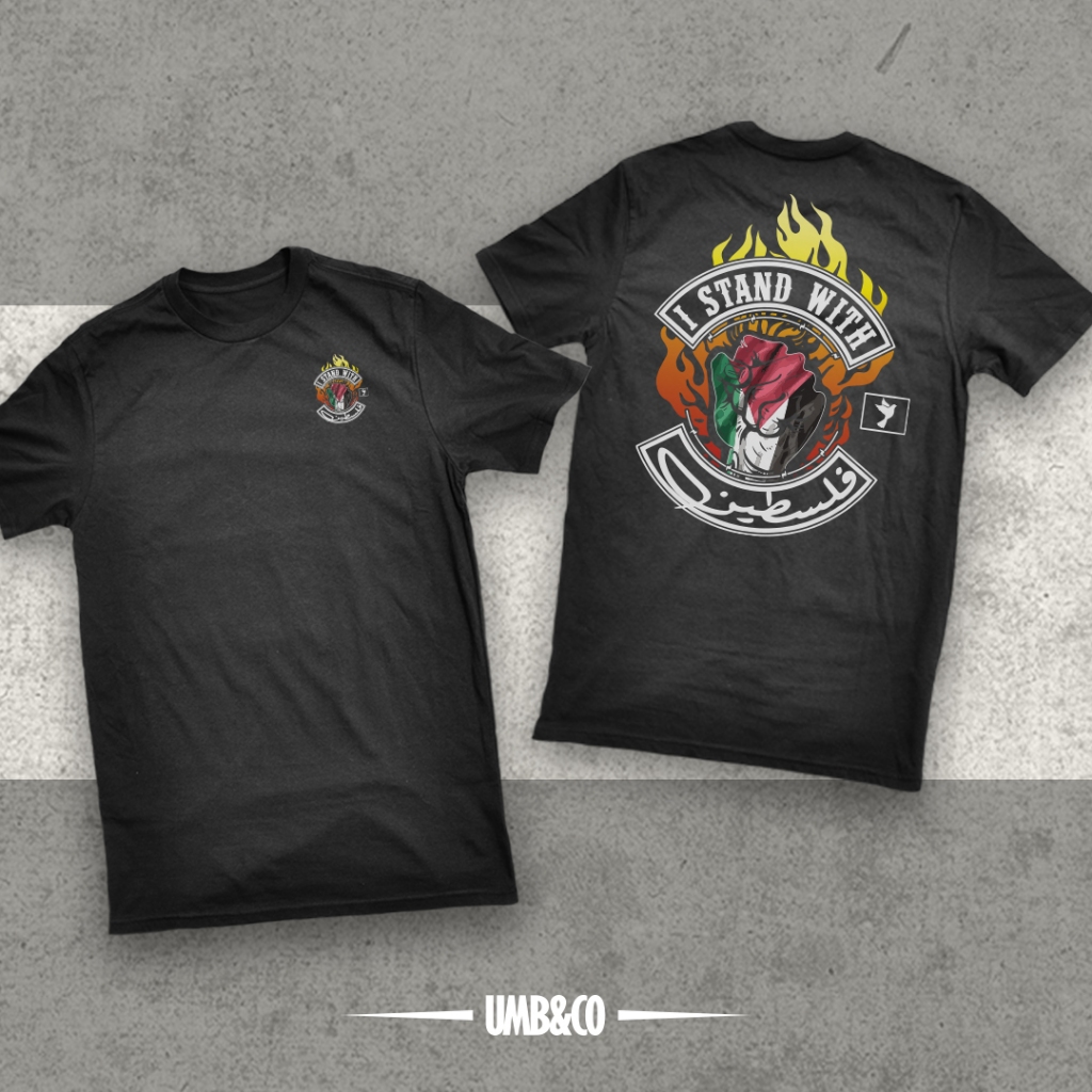 (Ready Stock) T-shirt Palestine - I Stand With - UMB Merchandise - Tshirt - Islamic - Streetwear