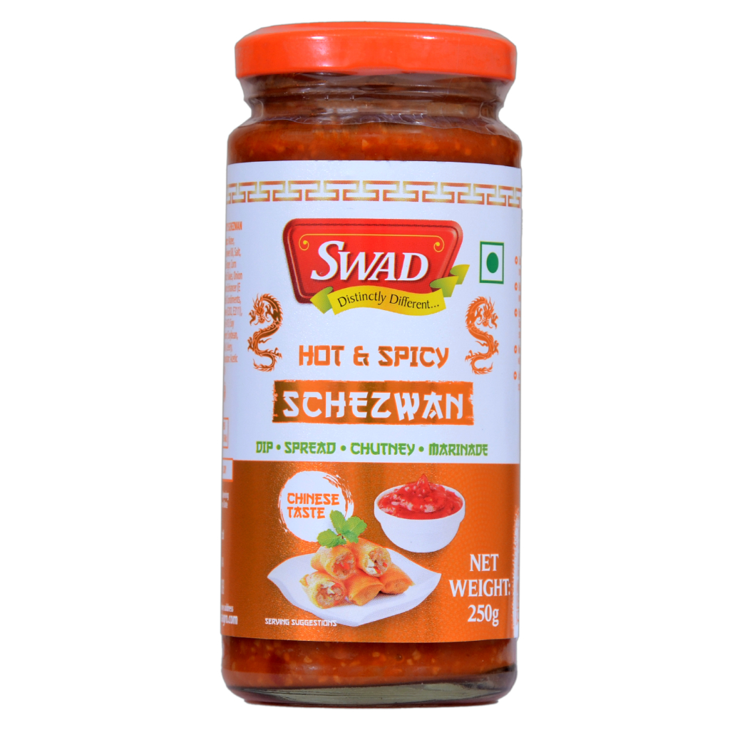 SWAD Hot & Spicy Schezwan Chutney 250g | Dip | Spread | Marinate (Product of India) Export pack | Premium Quality Chutne