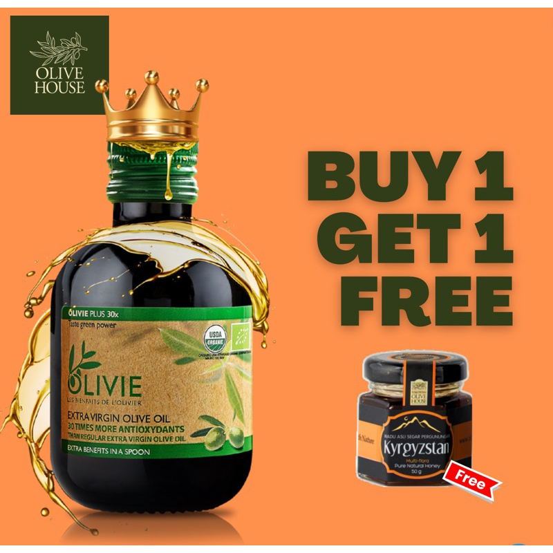 OLIVIE 30XPLUS MINYAK ZAITUN EXTRA VIRGIN OLIVE HOUSE (FREEGIFT MENARIK) cooking oil