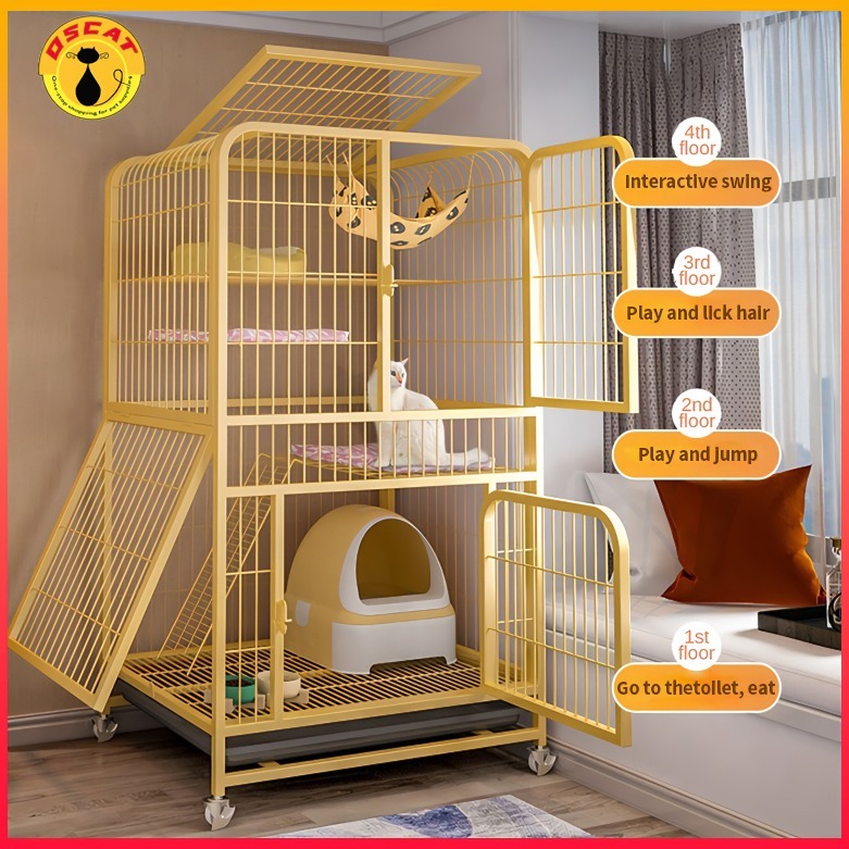 Sangkar Kucing Besar 2 3 Tingkat 4 Level Cat Cage Large Cat House Indoor Dog Cage Cat Villa Platform Besar Rumah Kucing