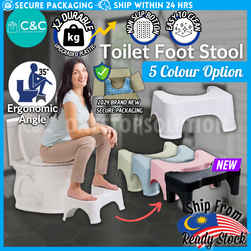 C&C Thick Adult Non-slip Foot Stool Squat Toilet Stool Squatty Potty Bathroom Toilet Stool Sit Seat Kerusi tandas 马桶凳脚