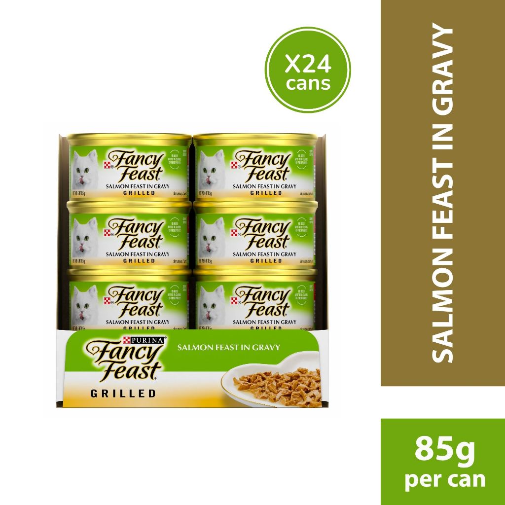 PURINA Fancy Feast Grilled Salmon Feast in Gravy Wet Cat Food (24 x 85g)