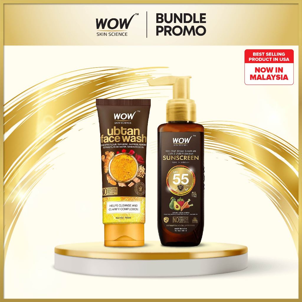 [Bundle] Wow Skin Science Skin Care Kit - Ubtan FaceWash 100Ml + SunscreenMatteFinish Spf 55 100Ml