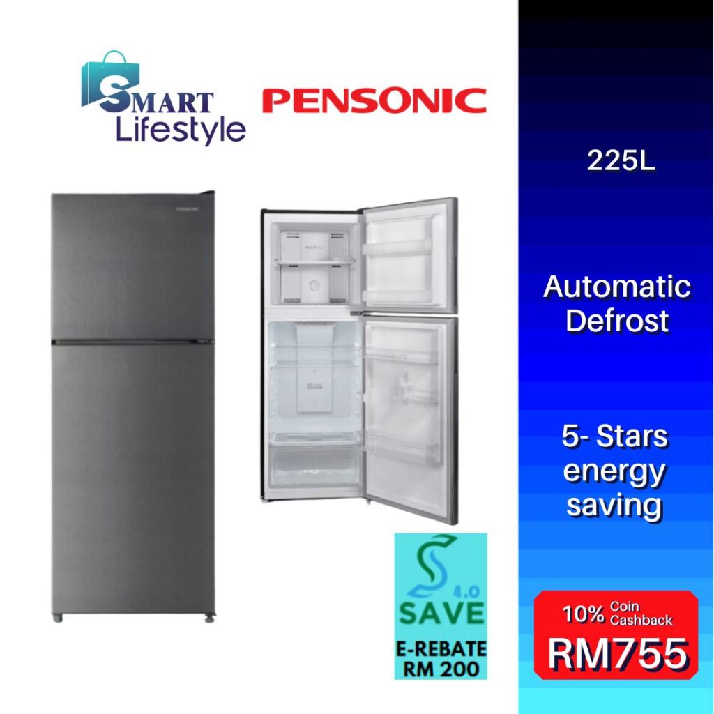 《Save 4.0》Pensonic 2 Doors Top Mount Freezer Refrigerator (225L) PRT-2250 / Morgan 225L 2 Door Refrigerator MRF-M7230TD