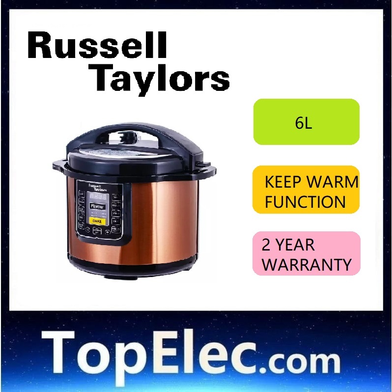 Russell Taylors Dual Pot Pressure Cooker Rice Cooker 2 Pots + Steam (6L) PC-60