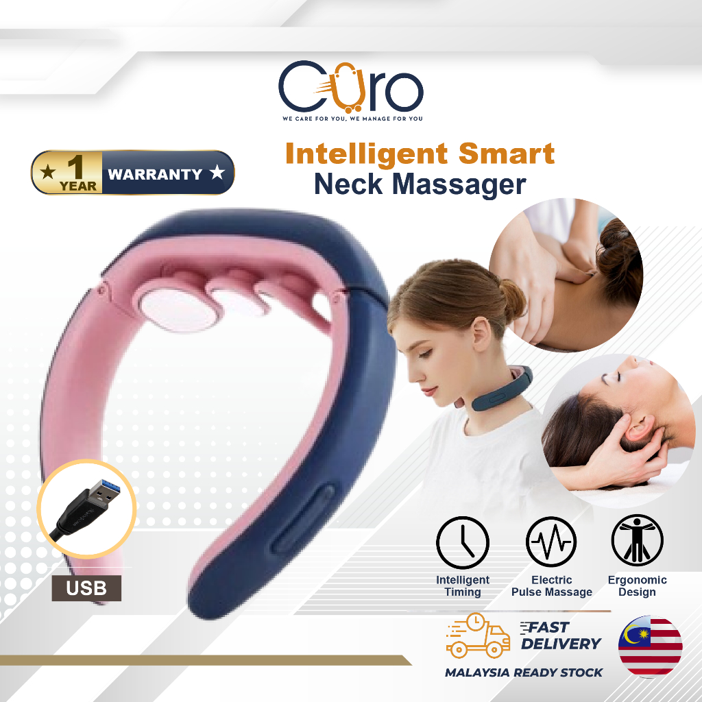 CURO Smart Neck Massager Hot Compress Intelligent Cervical Vertebra Electric Shock Pulse Massage