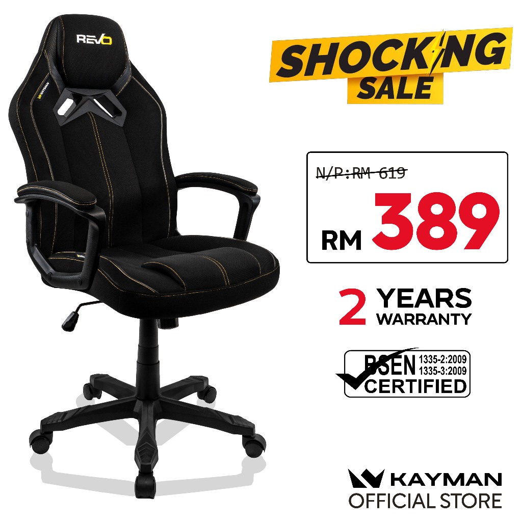 Kayman Chairs Revo One - Gaming Chair Office Chair Kerusi Gaming | Ready Stock | 2 Years Official Warranty