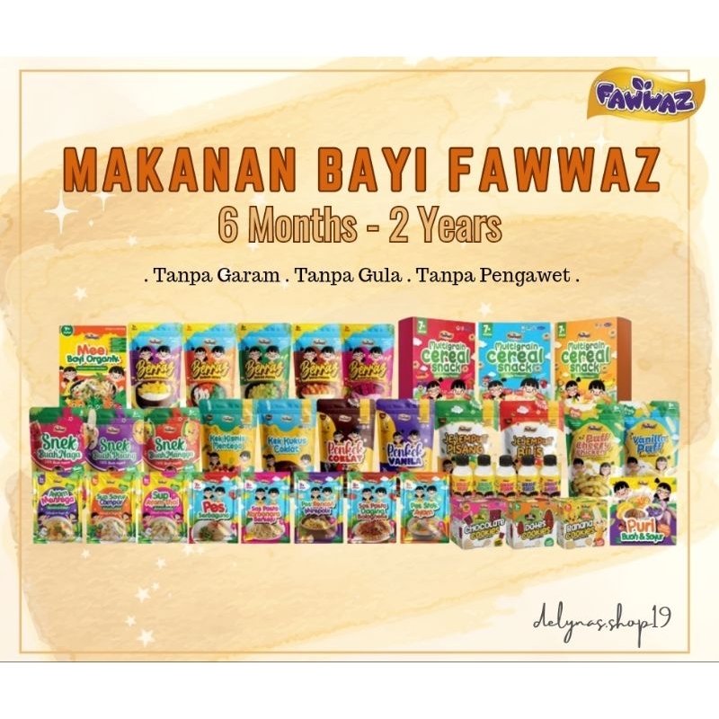 FAWWAZ BABY FOOD TRAVEL FRIENDLY - SNACK / PORRIDGE / SAVORY / NOODLE (6+ MONTHS)