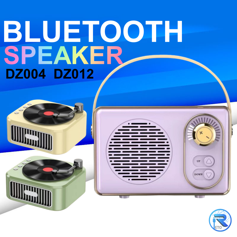 DZ-004 DZ-012 Mini Speaker Bluetooth Stereo Surround Sound Effect Portable Rechargeable Small Retro Radio Speakers Music