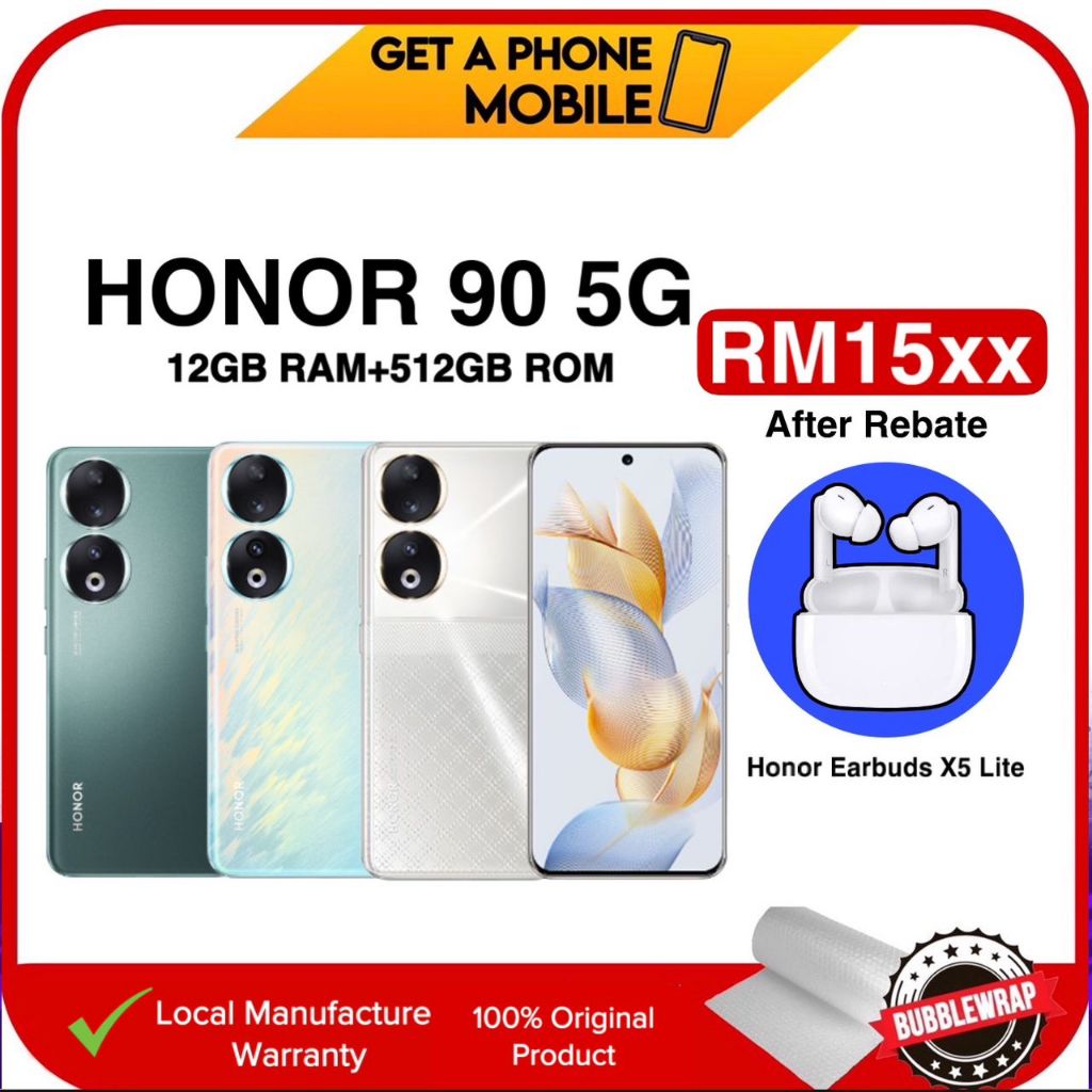 Honor 90 5G | 12GB+7GB Extended Ram+512GB Rom | 10% Rebate Now/Cash Coins | Honor Malaysia Warranty