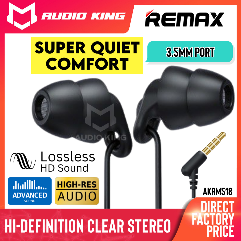 REMAX Sleep Earphone 3.5mm Sleeping Pink Earbuds Noise Isolating In Ear Earphone Original Wired Android Earfone AKRM518