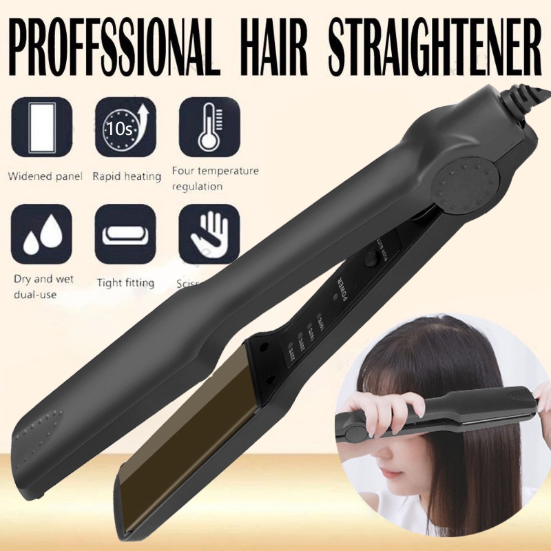 Iron Ceramic Hair Straightener Styling Tools Machine 2 in 1 Hair Straightener Hair Curler Wet Dry Pelurus Rambut 直发梳直發梳