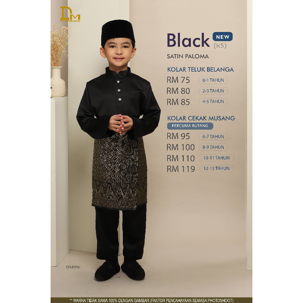 BAJU MELAYU MUHAMMAD JUNIOR K5 BLACK