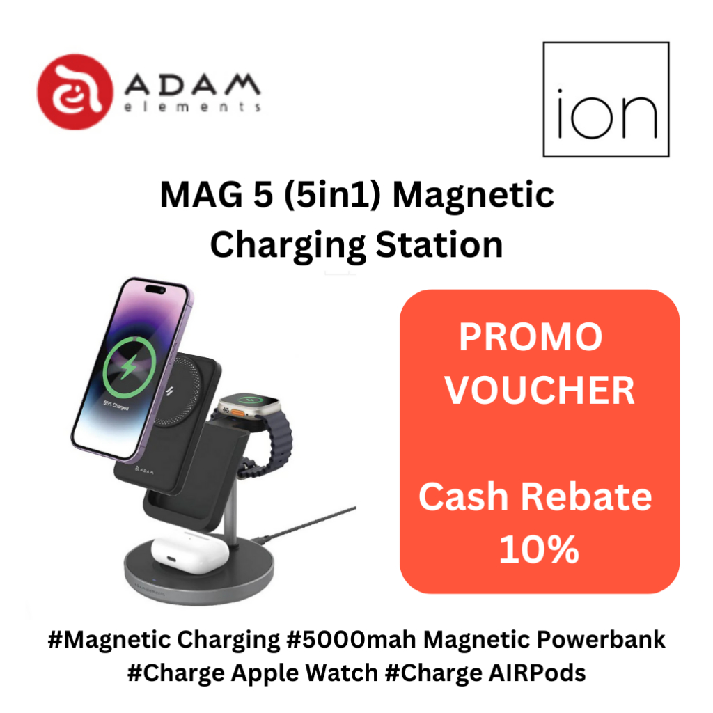 (PM TO GET BEST PRICE) ADAM ELEMENTS MAG 5 CHARGING STATION – MAG 5 (5-in-1) – BLACK