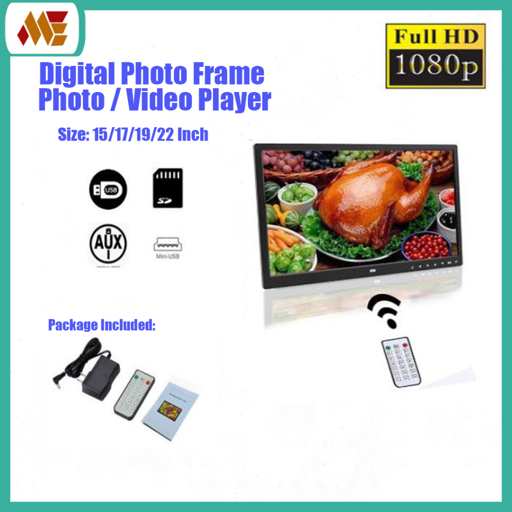 15/17/19/22 inch Digital Photo Frame / Advertisement Display with Looping Playback / Photo & Video Player / MP3 Player