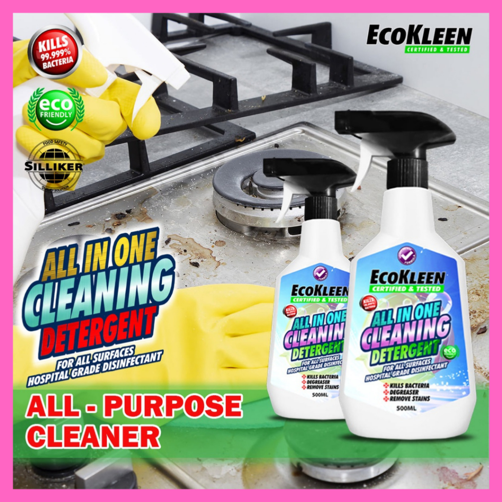 Eco Kleen Anti Bacteria All in One Cleaning Detergent Ready To Use MultiPurpose Cleaner Oil Dirty Stain Remover (500ml)