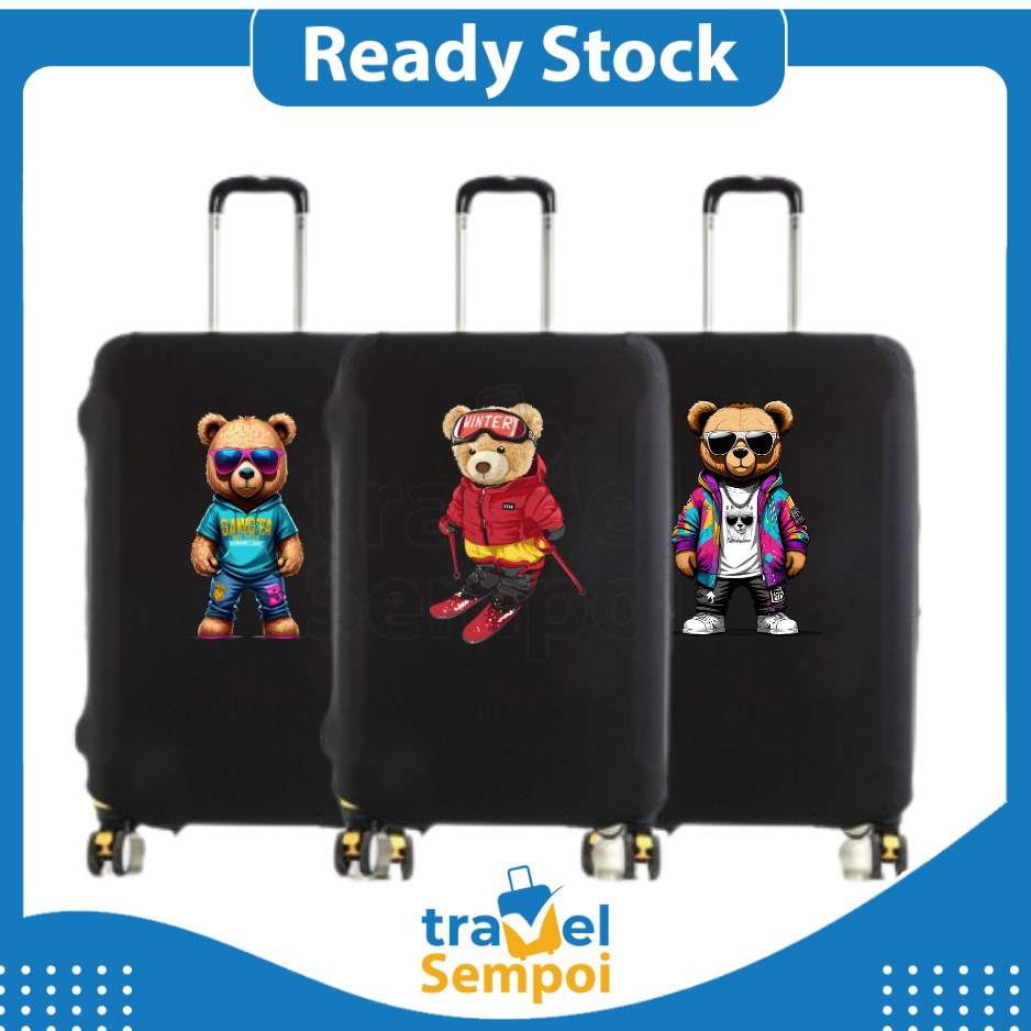 Bear Stretchable Elastic Travel Luggage Suitcase Protective Cover Sarung Bag