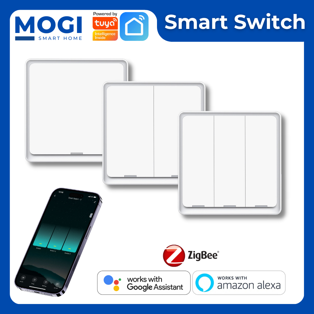 MOGI Tuya Zigbee Smart Switch (Need Neutral & No Capacitor) Smart Life Alexa Google Home Siri