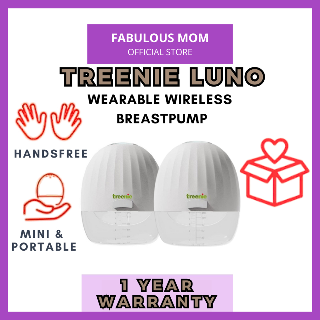 [TREENIE] PROMO Treenie Luno Wearable Breastpump HandsFree Rechargeable Slim Pam Susu + FREE GIFTS