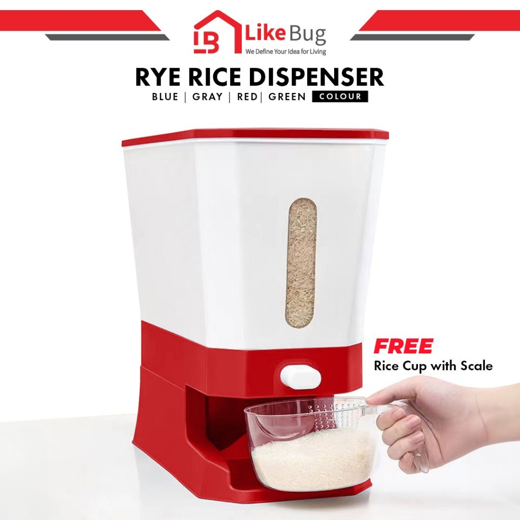 ⚡️LIKE BUG⚡️RYE Automatic Rice Dispenser With Free Cup / Rice Storage / Peti Beras