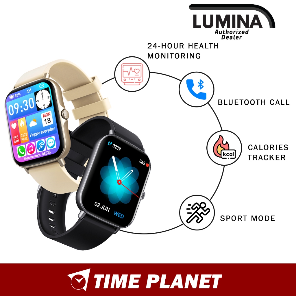 [Official Warranty] LUMINA Smart Watch L10 Fitness Tracker Full Touch Screen Heart Rate Bluetooth Smartwatch
