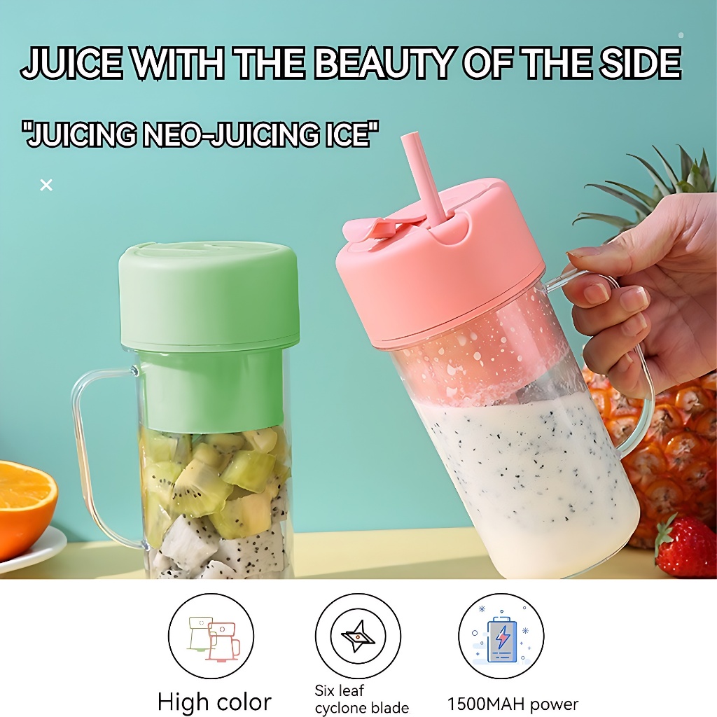 Portable Electric Juicer Mini Juicing Cup Blender With Straw Household Fried Juice Vegetable Smoothie Milkshake