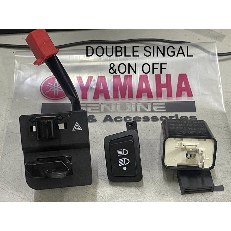 YAMAHA LC135 V8 Fi / EGO GEAR Y15 v1 PNP HI LOW ON OFF HANDLE switch DOUBLE SIGNAL & RELAY HORN SUIS Y15ZR LC 135 v8