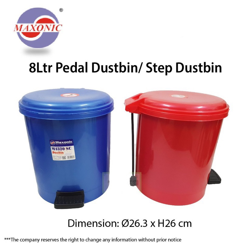 TS4320 Maxonic Pedal Dustbin / Tong Sampah 8L