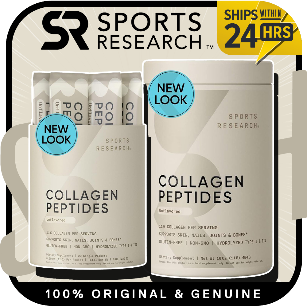 Sports Research Collagen Peptides - Hydrolyzed Type 1 & 3 Collagen Powder Protein Supplement