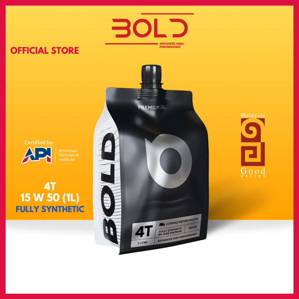 BOLD 4T 15w50 Fully Synthetic MA2 / SN Motorcycle Engine Oil Minyak Hitam Pelincir Motor Motosikal 15w-50 ( LC135 Y15 16