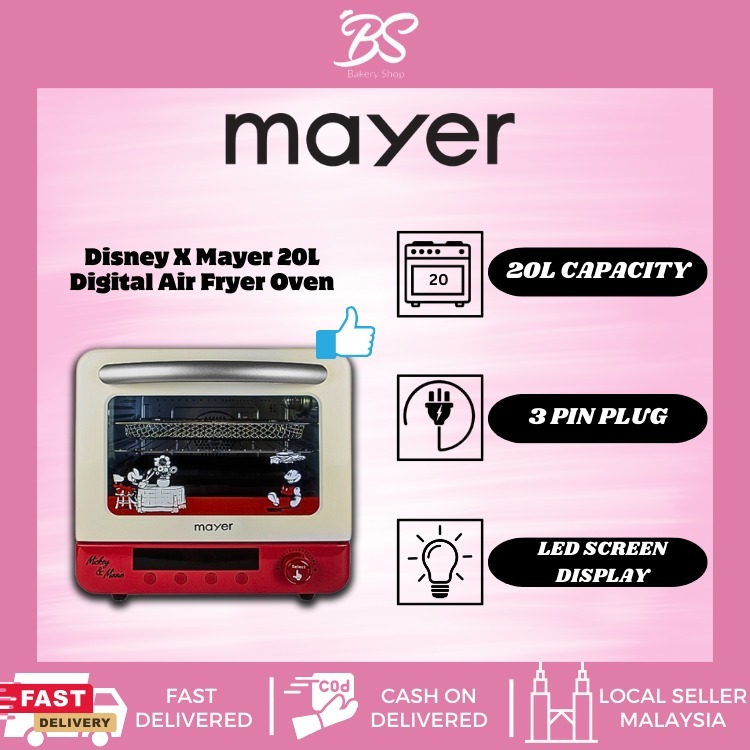 Disney X Mayer 20L Digital Air Fryer Oven with Steam MMAO20 BS Bakery Shop