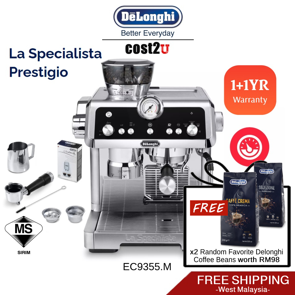 [Free Bean & Descaler] Delonghi La Specialista Prestigio Espresso Machine | EC9355.M Coffee Machine Maker Pembancuh Kopi