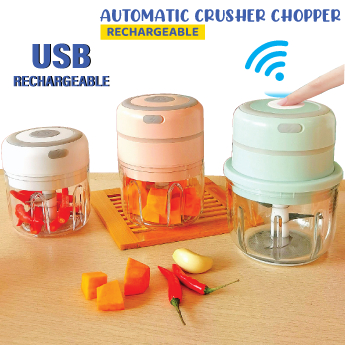 Mesin Pengisar Crusher Chopper 100/250mL Automatik Rechargeable Portable USB Electric Masher Blender